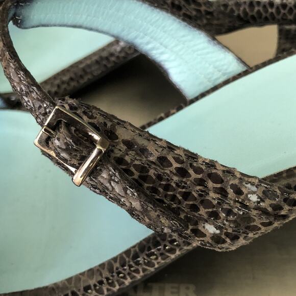 THIERRY RABOTIN Kitten Heel Shoes Sz 36.5 / 6.5 Snake Adjustable Straps Italy - Picture 14 of 14